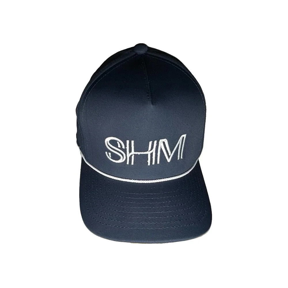 Imperial SHM Rope Golf Hat 5054 Navy Blue White Embroidered Snapback Cap OSFA
